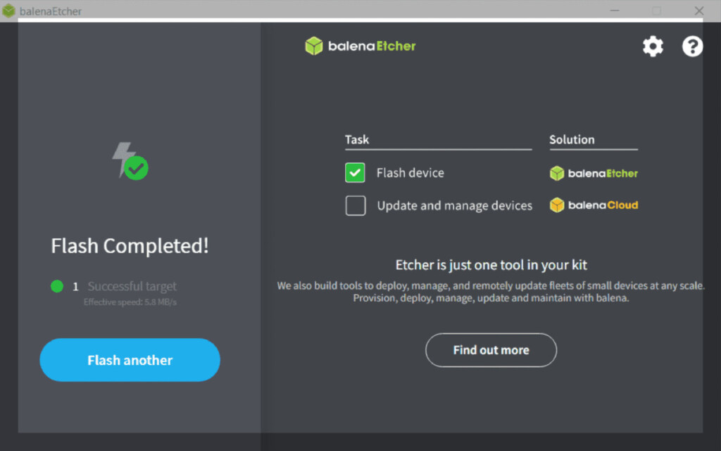 etcher for mac flash complete