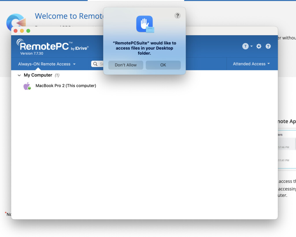 remotepc for mac file access