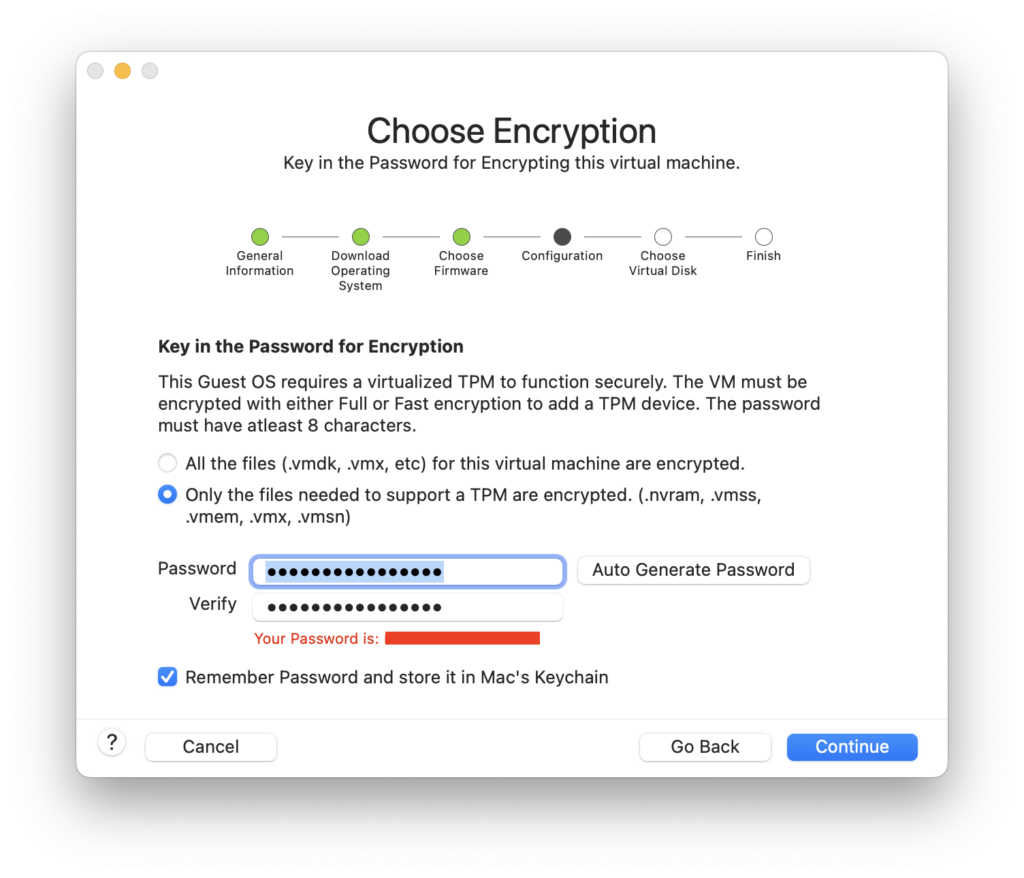 encryption vmware fusion