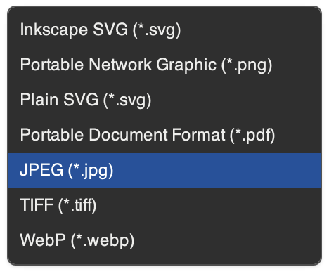 inkscape export formats