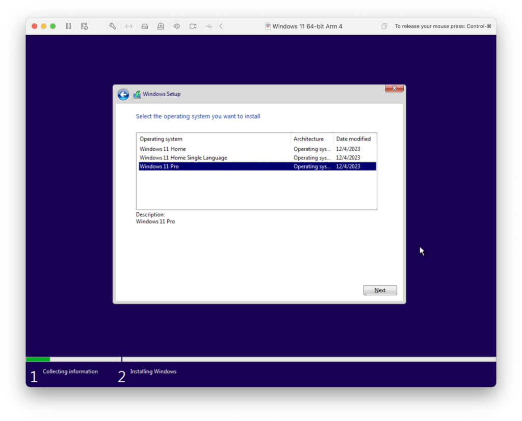 vmware install windows 11 pro