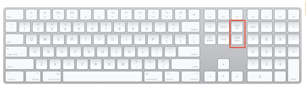 apple magic keyboard with page up page down key and numeric keypad