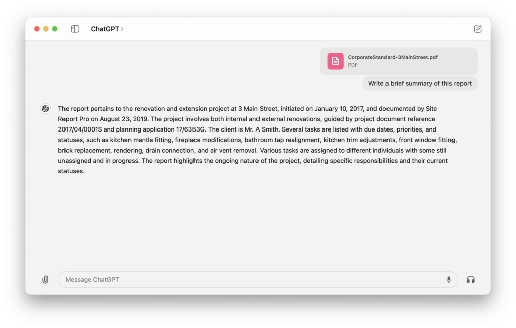 chatgpt mac pdf document summary