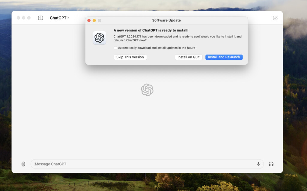 chatgpt for mac security update