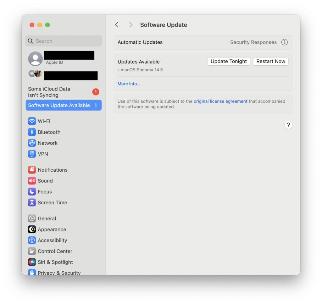 how to update macos