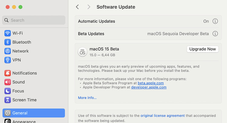 macos sequoia beta on mac