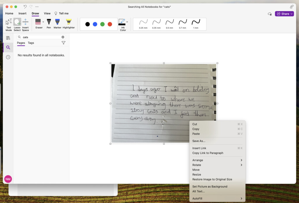 onenote for mac ocr handwriting scan