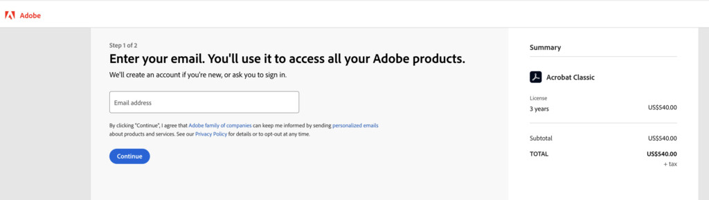 adobe acrobat classic purchase