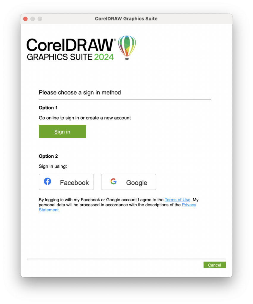 coreldraw mac setup sign in