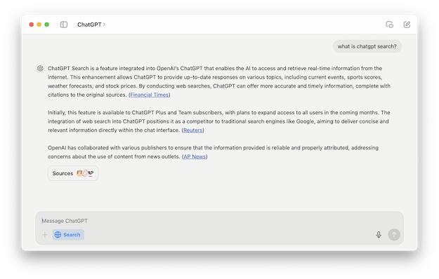 chatgpt search for mac release - cover
