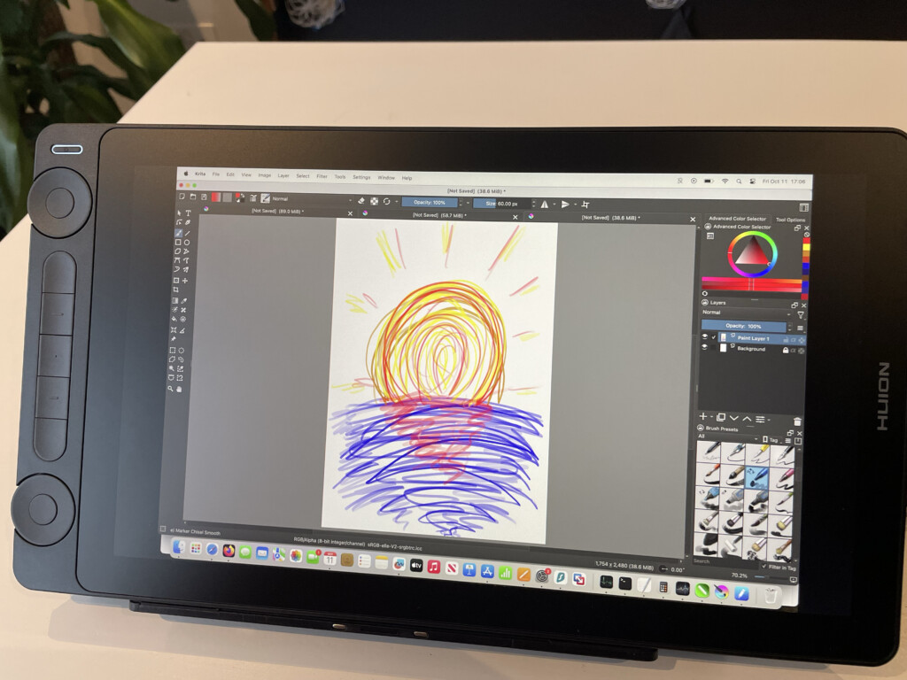 krita on kamvas 13 connected to mac