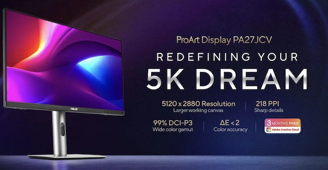 asus 5k pa27jcv released