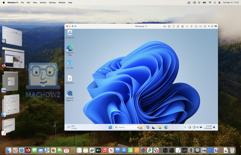 parallels windowed mode