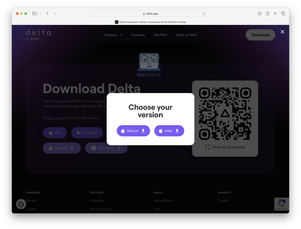 delta investment tracker intel and apple silicon download