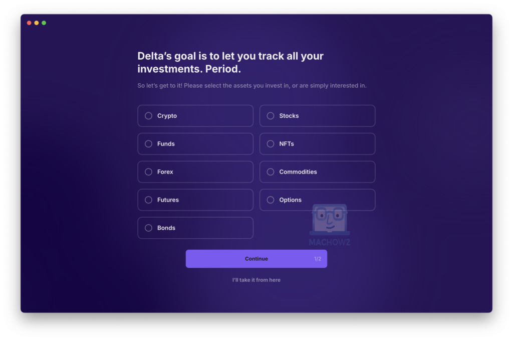 delta investment tracker supported assets