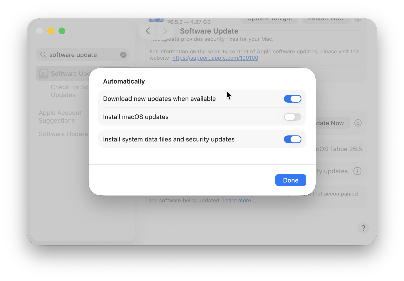 enable automatic updates macos