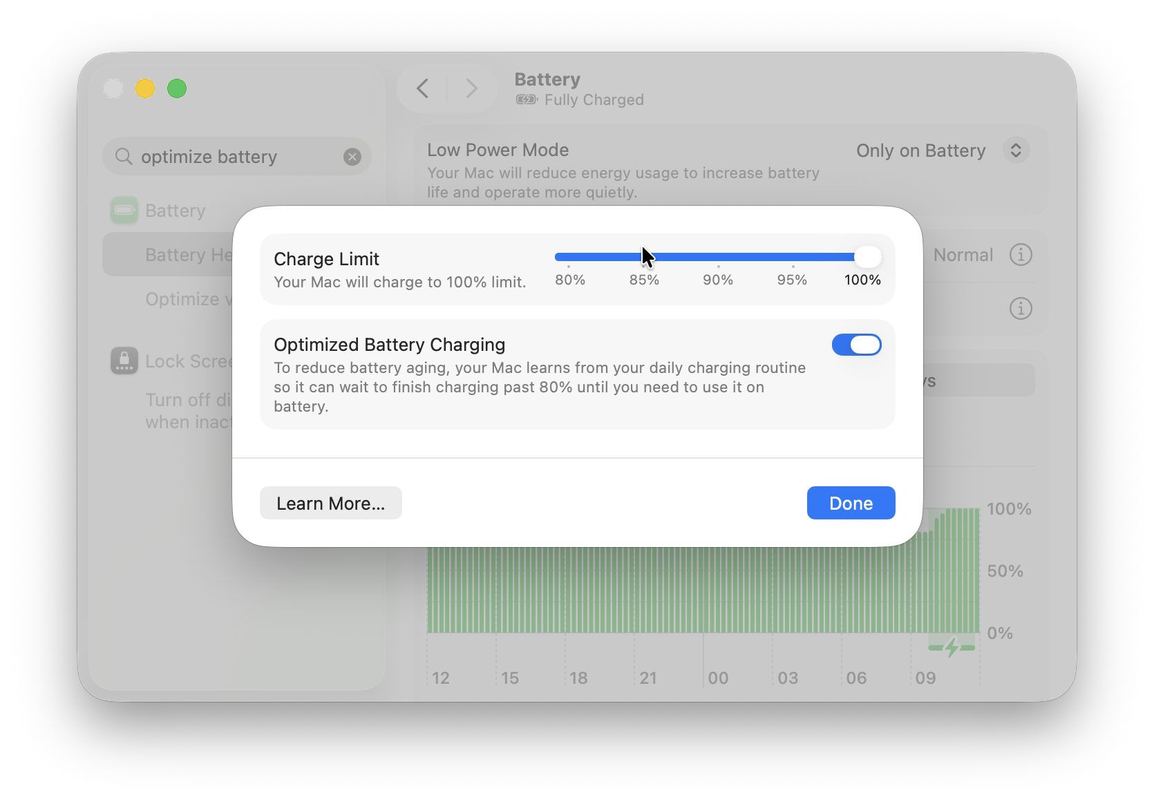 optimize battery charging macbook
