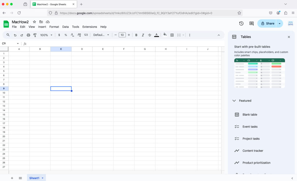 google sheets