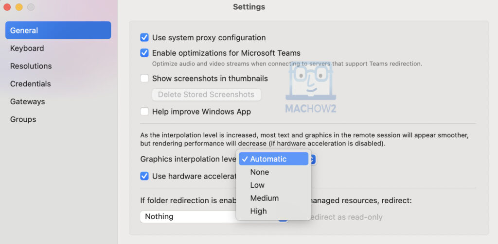 windows app mac settings