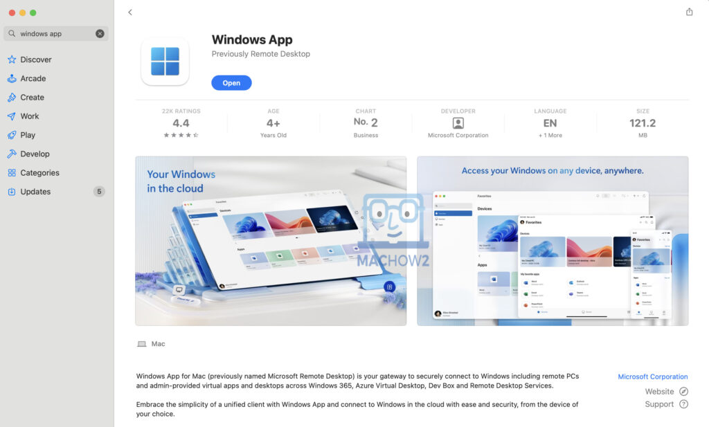 windows app mac app store