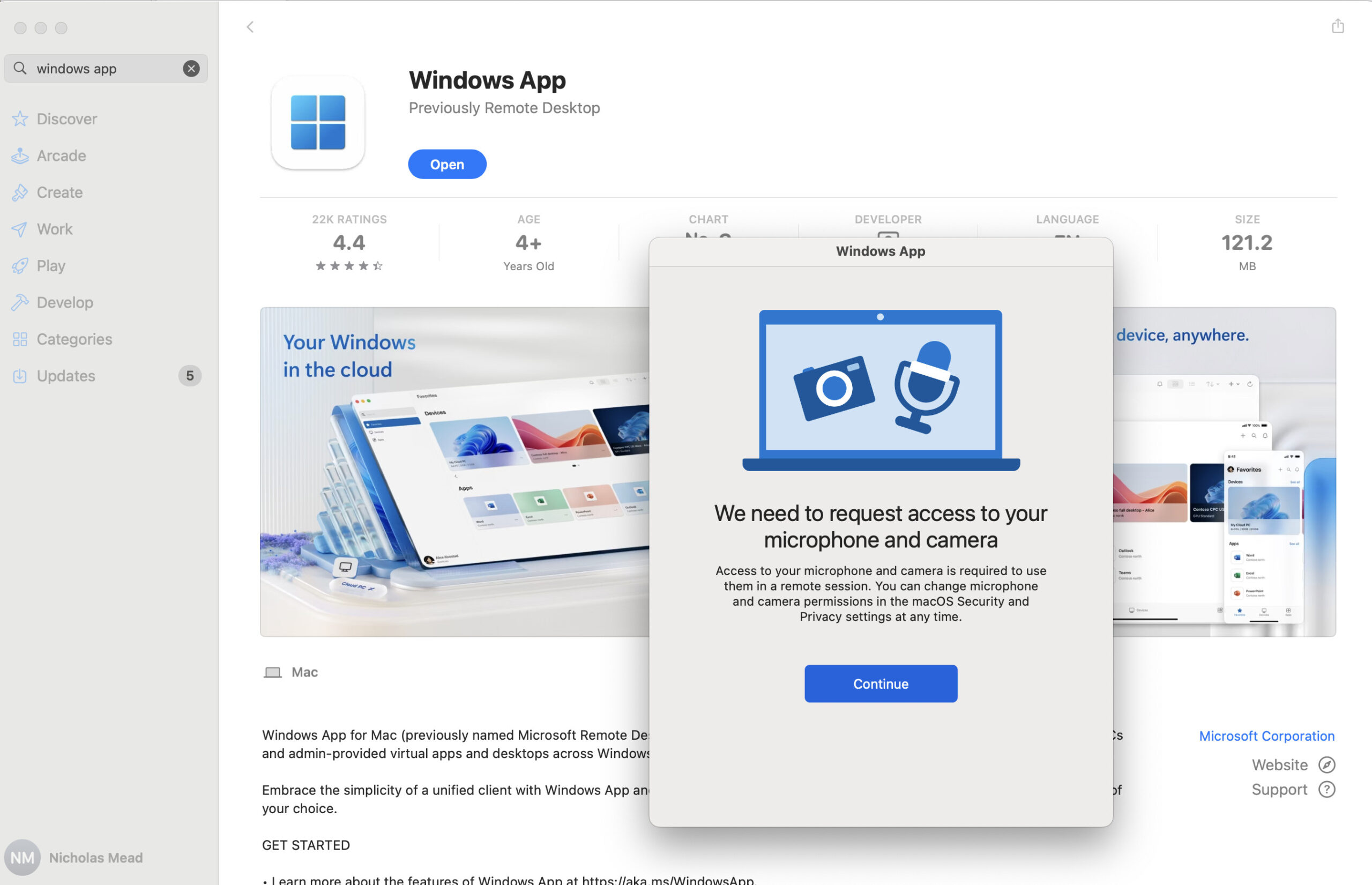 windows app install mac app store
