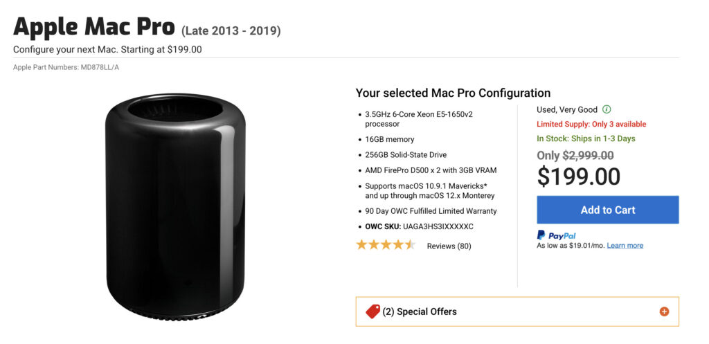 apple mac pro refurbished offer