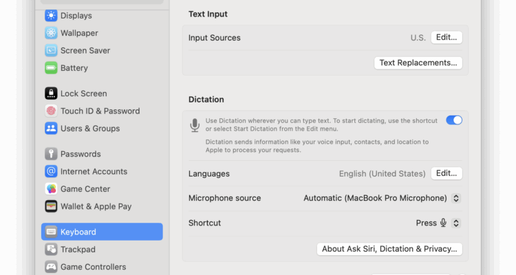 add languages macos dictate