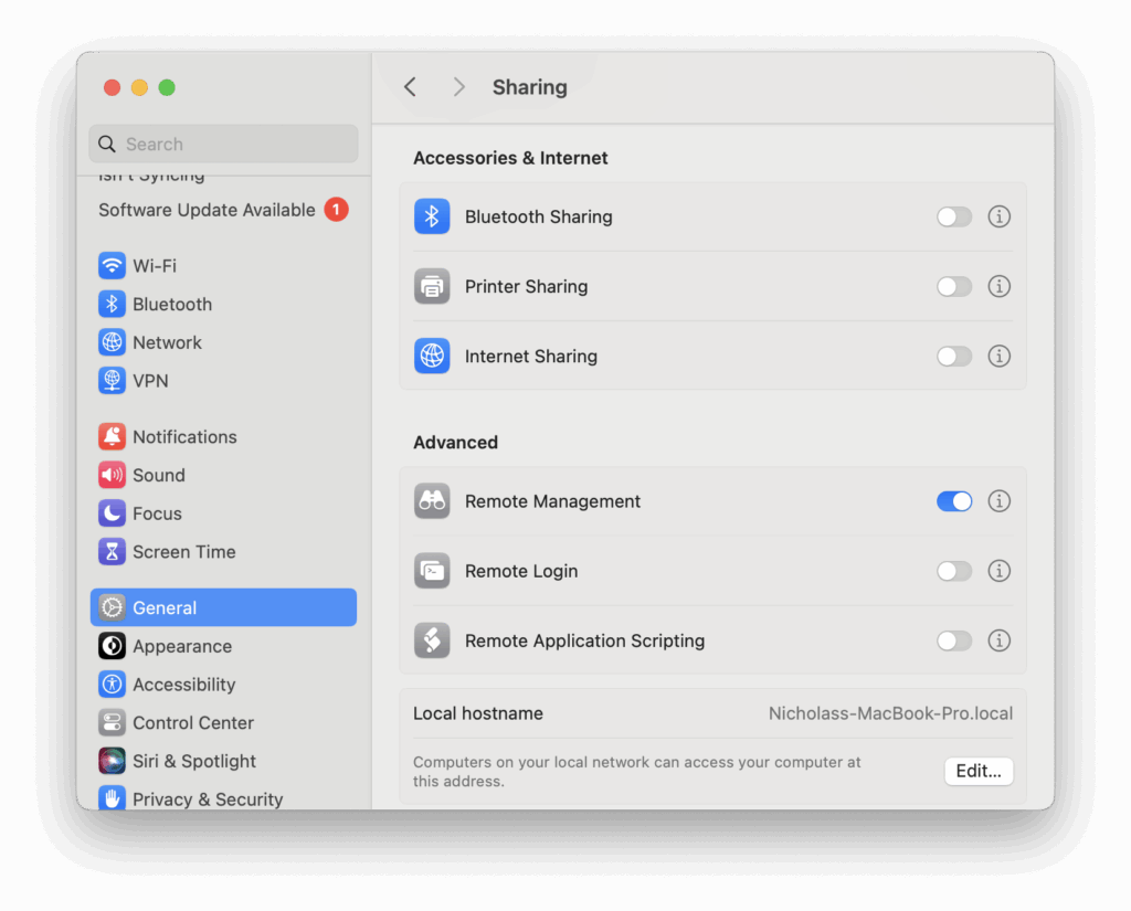 macos remote management