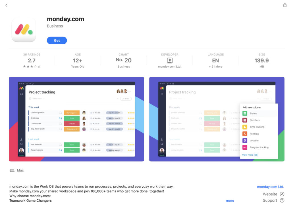 monday.com mac desktop app