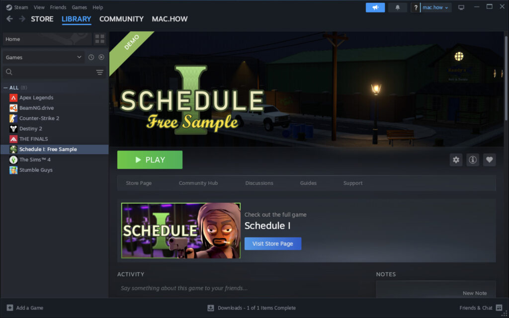 play schedule 1 on mac - crossover