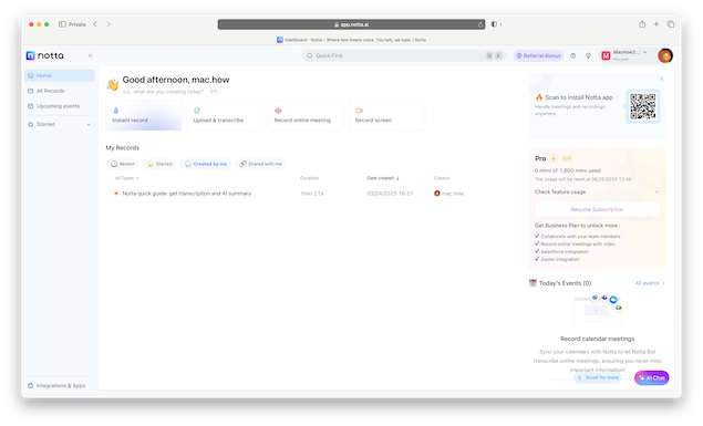 ai note taking software mac