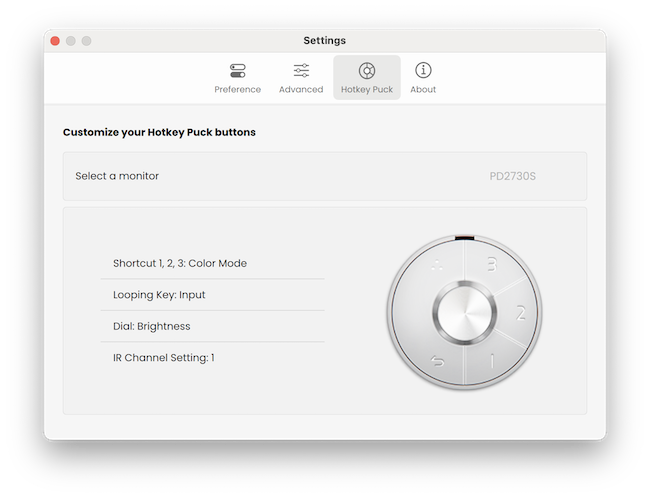 benq pd2730s hotkey puck mac