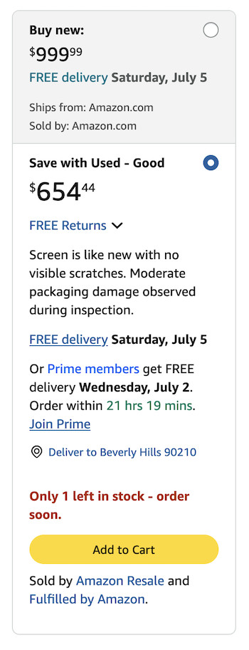 samsung viewfinity save with used amazon