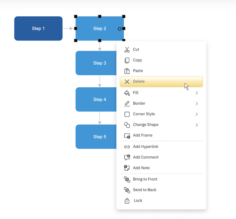 smartdraw right click menu