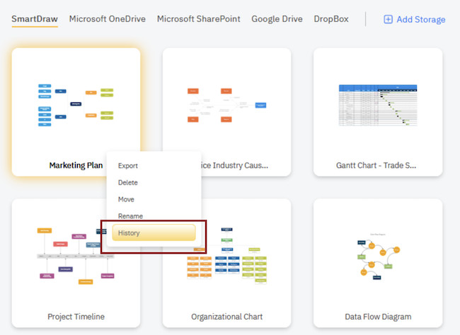 view document history smartdraw