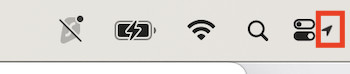 location services warning macos menu bar