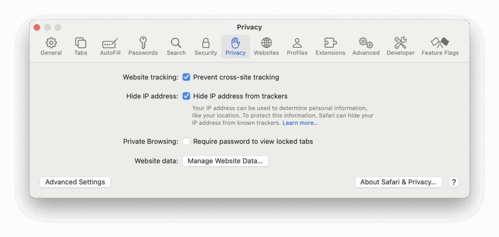 safari privacy settings mac