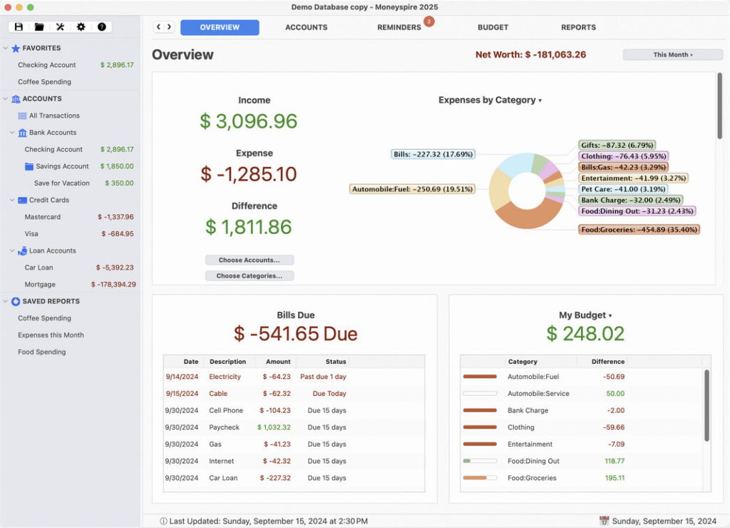 moneyspire dashboard