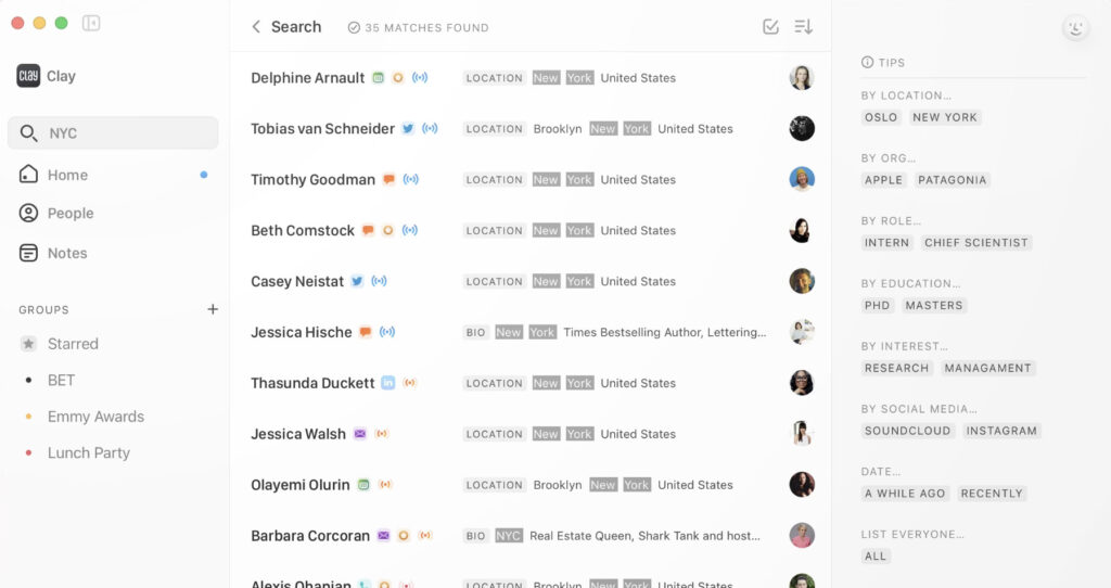 clay - best personal crm for mac