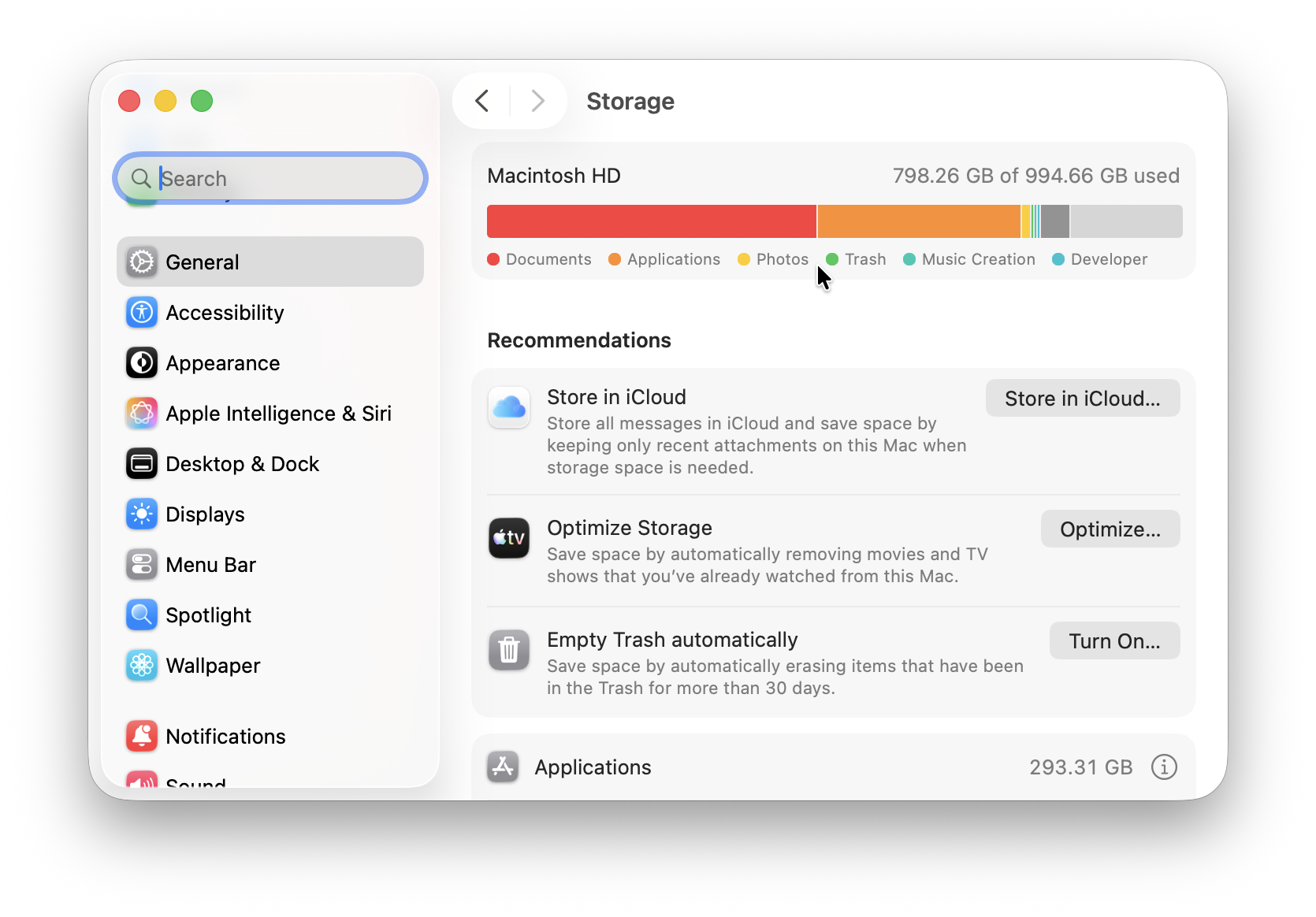 check system storage on mac