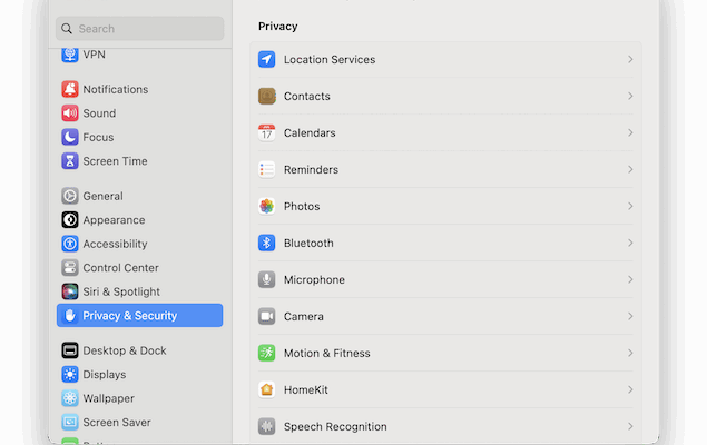 control app permissions on mac