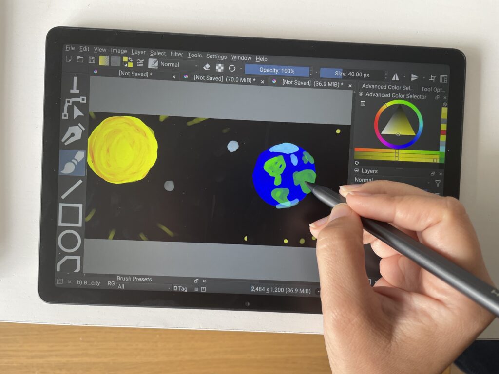 drawing with huion slate 11