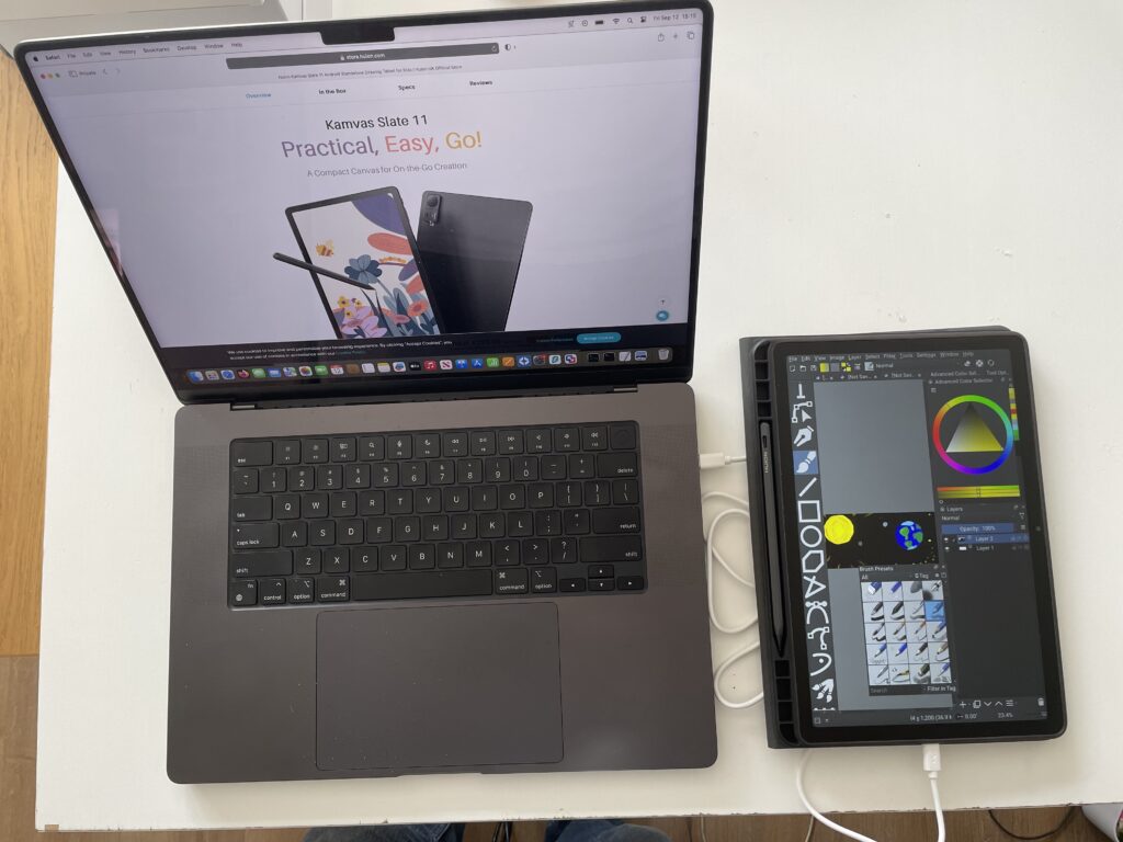 kamvas slate 11 connected to mac