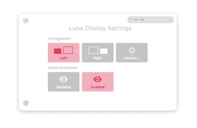 luna display settings mac