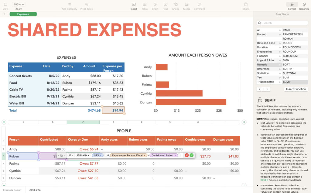 apple numbers formulas and macros