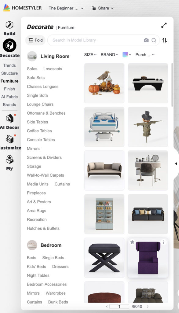 homestyler furnishings