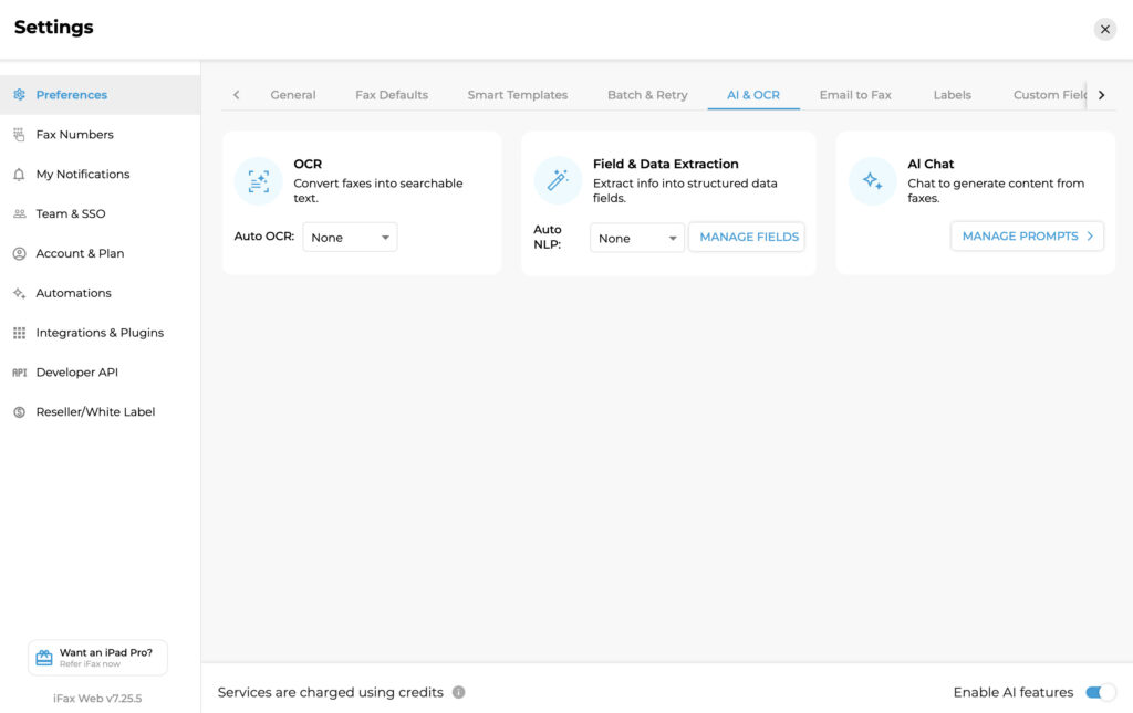 ifax ai and ocr features