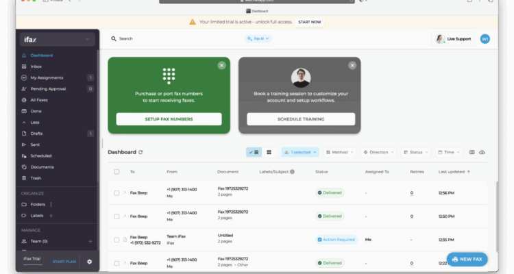 ifax review - dashboard