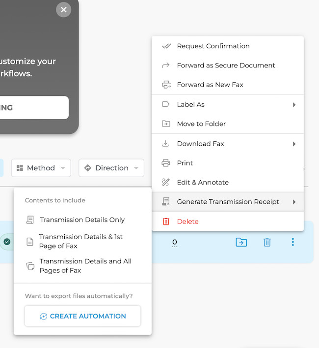 ifax fax transmission receipt