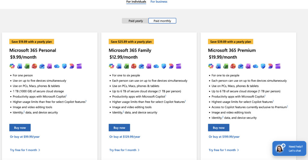 microsoft 365 pricing usd